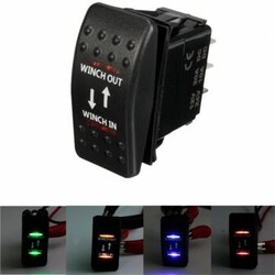 ON-OFF-ON 7-Pin 4 Colors 12V 20A ARB LED Rocker Switch Car Boat Winch In