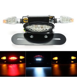 License Plate Bracket Motorcycle LED Rear Tail Brake Stop Indicator Light Turn