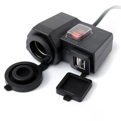 Car Motorcycle Fuse Dual USB Charger 12V Bracket Metal