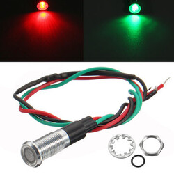 Car Dual Color 12V 10mm Warning Light Boat Truck LED Dash Pilot Panel Indicator