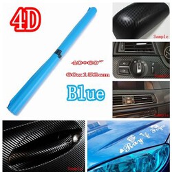 Blue Drum 24 Inch Carbon Fiber Gloss Sticker Decal 4D Wrap 60 Skin Car Auto