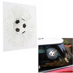 Hit Window Wind Shield 3D Ball Glass Adhesive Decal Car Sticker Football