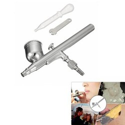 Double Action Painting Art Automotive Spanner Brush Spray Gun Silver Nail Air