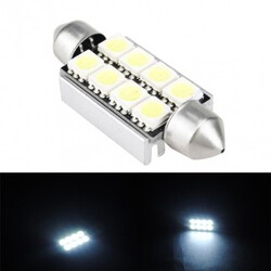 41MM Shape Double White Light Bulb 8SMD Canbus Error Free Car LED