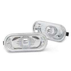 Marker Lights Frame Volkswagen Passat Golf Jetta Shell Cover 2Pcs Side White Clear Lens