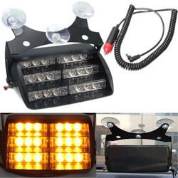 Light Flashing Car 18 LED Warning Strobe Emergency Truck SUV Lamp Amber Yellow