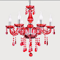 Lights Red Crystal Modern Chandelier Luxury