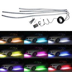 Wireless Control RGB Car Decoration Strip Light Neon Light Kit LED Waterproof 4pcs