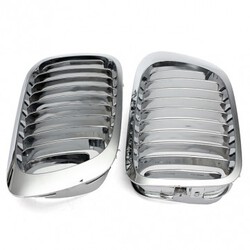 Front Silver Kidney Grille BMW E46 3 Series 2 Door Grills