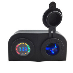 Sockets 12V Digital Screen Voltmeter Voltmeter Cigarette Lighter Colorful