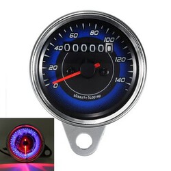 Speedometer Gauge LED Backlight KMH Universal Motorcycle Odometer 12V Dual