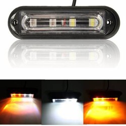 Truck Flashing LED Waterproof Car Light Amber Flash Emergency Strobe White DRL