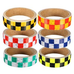 Color Chequer Roll Signal 25mm 1M Warning Caution Reflective Sticker Dual