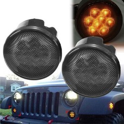Front Len Turn Signal Lights Amber Jeep Wrangler Pair LED