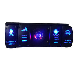 Rocker Switch LED Digital Display Voltmeter Laser Car Boat Truck 12V