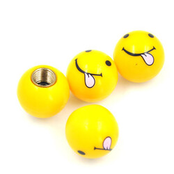 Face Smiling Valve Caps Four Pack Universal Gas Nozzle Cover Car Decoration