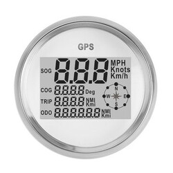Speedometer Odometer GPS Gauge Digital Car Truck Motorcycle White 90mm Waterproof