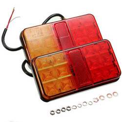 12V Rear Tail Brake Stop Light Caravan Indicator Lamp Pair LED Trailer Truck Lorry