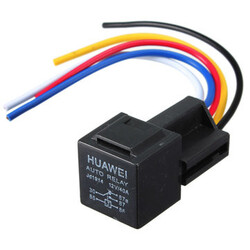 Black 12V with Wiring Harness and Socket Car Auto Relay AMP