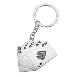 Poker Key Chain Ring Creative Car Gift Christmas Metal