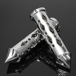 Motorcycle Grips Handgrip 8inch Chrome Honda Yamaha Kawasaki Suzuki Handlebar