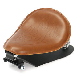 Flame Brown Sportster Iron Retro XL883 XL1200 Leather Solo Seat X48