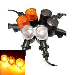 Universal 12V Color Len Alloy Motorcycle Turn Signal Indicators Amber Light