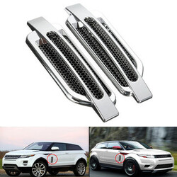 Intake Silver CAR Honeycomb Flow Grille Air Vent Duct Decoration 2Pcs ABS Sticker Side
