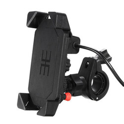 Universal USB Charger Motorcycle Bike Handlebar Mount Holder 3.5-6inch Cell Phone GPS