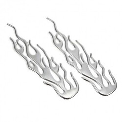 decorative sticker Flame A pair Car Silver Shaped