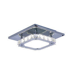 Stainless Led White Light Crystal Hallway Steel Living Room Flush Mount Ceiling Light