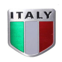 Auto Sports Emblem Badge Flag Racing Alloy Decal Sticker Metal Italy