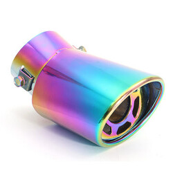 Stainless Steel Universal Curved Tip Car Rear 60mm Exhaust Pipe Muffler