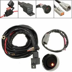 Spotlights LED ON OFF Switch 40A Relay Fog Light Wiring Harness Kit Work 300cm
