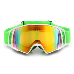 Ski Goggles Anti-Fog Green Motorcycle Racing Frame UV Protection