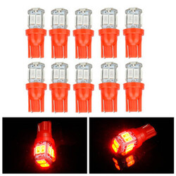 10Pcs T10 5630 10SMD Red Door Lamp Lighting Interior Bulb LED Side Maker Light Car