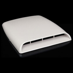 Vent Air Flow Intake Scoop Hood White Universal Bonnet Car Decorative