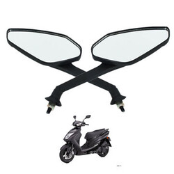 10mm Thread Universal Angled Motorcycle Bike Pair Black Mirrors Motobike