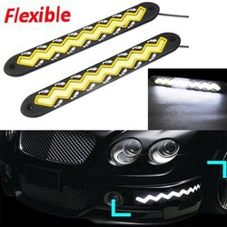 Waterproof Car Styling White Daytime Running Lights Flexible 2 X DRL LED Wave Shape COB