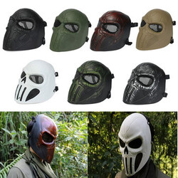 Full Face Mask Skull Eye Paintball War Game Hunting Mesh