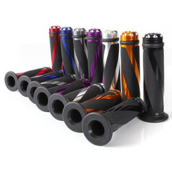 Aluminum Motorcycle Handlebar Gel Hand Grips Bar Rubber CNC