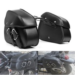 Saddle Left Right Motorcycle PU Leather Bag Waterproof Saddlebags Swing Arm