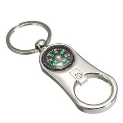 3D Keyring Keyfob Bottle Compass Gift Keychain Multifunctional Opener
