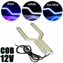 COB Bright Fog Lights Silver Strip DRL Daytime Light