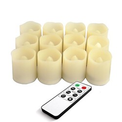 Set Flameless Plastic Candles Remote Timer Votive And