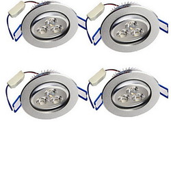 High Power Led Decorative 4 Pcs Led Recessed Lights Ac 85-265 V 3w Warm White