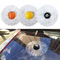 Crack Ball 3D Car Stickers Window Sticker Decals Broken Baseball