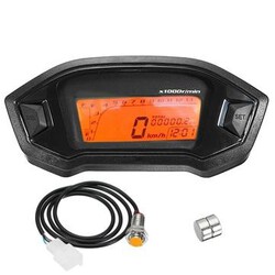 Cylinder LCD Speedometer Odometer KMH Universal Motorcycle Tachometer Gauge