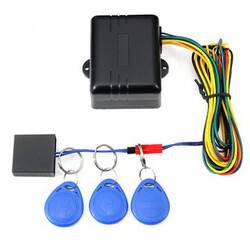 ID Card Key Sensor Lock Immobilizer Anti-Thief Intelligent Motorcycle Alarm Black DC