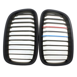 Front Kidney Grilles For BMW F20 Matte Black Grill M-color